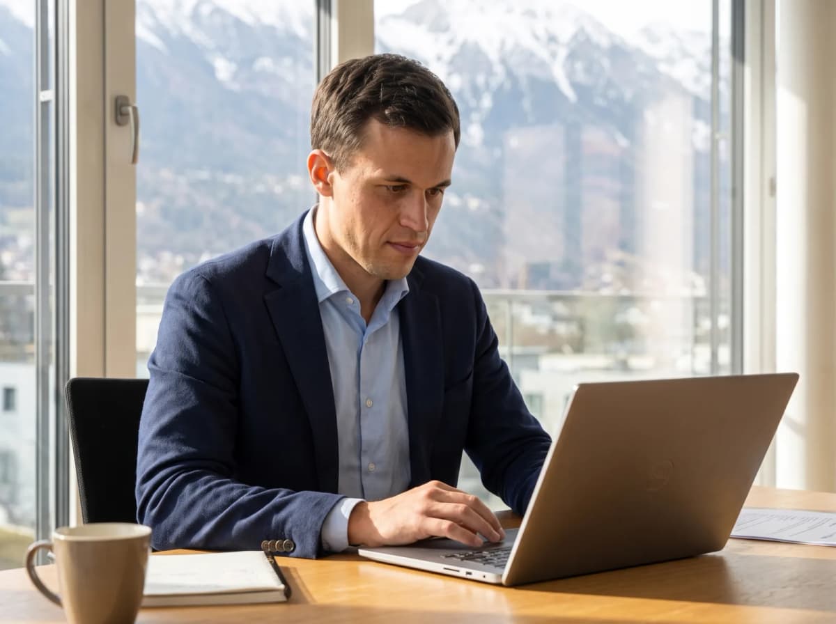 David Moling bei der Arbeit an einer Automatisierungslösung in Innsbruck